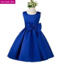 9005, высококачественные Синие Платья с цветочным рисунком для девочек, платья для первого причастия для девочек, платье для свадьбы вечеринки