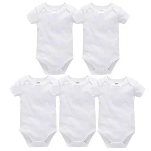 3PCS/lot 5PCS/lot 7PCS/lot 8PCS/lot Baby Boy Girl Clothes Short Sleeve Cotton Solid Baby Jumpsuit roupa de bebes Unisex Bodysuit - Цвет: 5HY2209