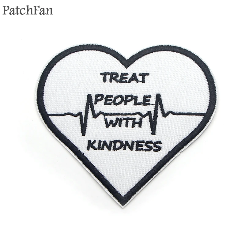 

Patchfan Harry style treat people with kindness letter Applique diy accessorryiron on patches para clothing backpack kids A1854