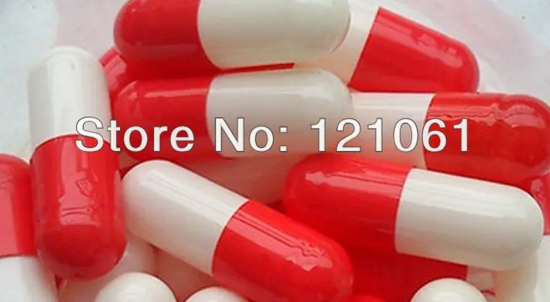 

00# 800pcs! Red-White Empty Capsules size 00,Hard Gelatin empty capsules(Joined or Seperated capsules)