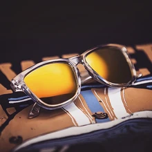 DOKLY, синие, зеркальные, прозрачная оправа, поляризационные солнцезащитные очки, женские, Ретро стиль, солнцезащитные очки, модные, брендовые, Роскошные, зеркальные оттенки, Oculos UV 400