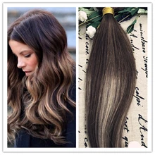 Full Shine 2016 New Fashion Balayage Ombre Hair Bundle Color #3#24#3 100% Human Hair Weaving Cheap Human hair 100g Lot