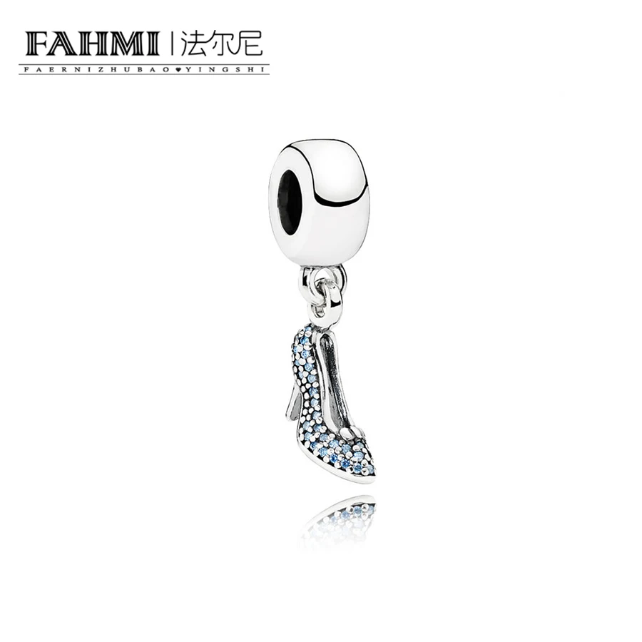 

FAHMI 100% 925 Sterling Silver 1:1 791470CFL SPARKLING SLIPPER HANGING Charm Original Women Wedding Fashion Jewelry