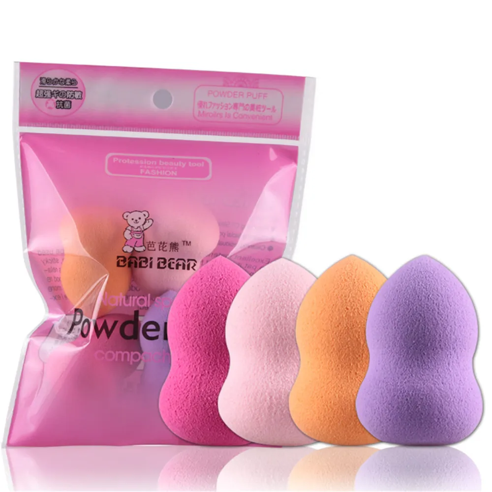 

4 Piece/pack Cosmetic Foundation Puff Beauty Makeup Sponges Soft Gourd Drop Shape Powder Blush BB Cream Make Up Tool Wholesale