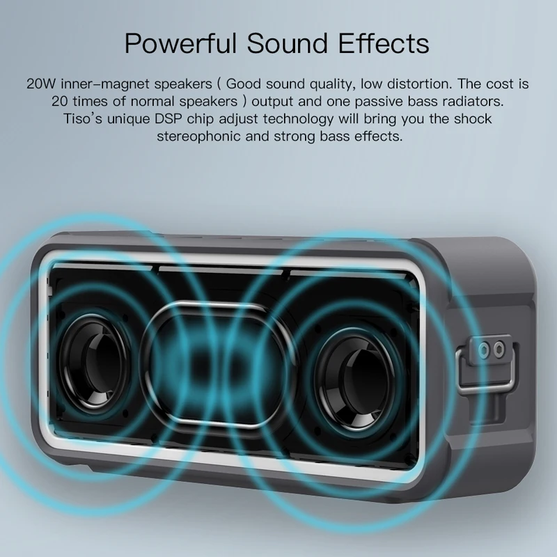 Tiso T15 IPX7 waterproof Bluetooth speaker NFC