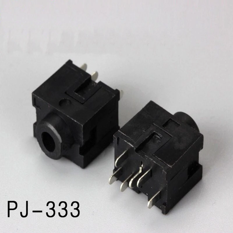 

5pcs 3.5mm vertical headphone jack 6 foot pin 4 fixed foot power socket female