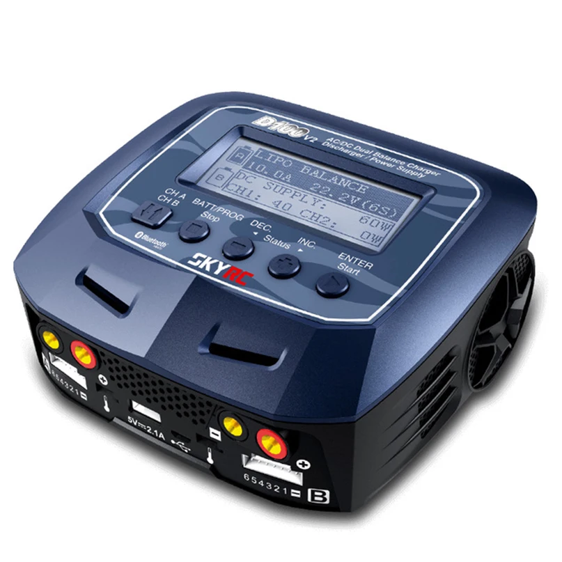 

D100 V2 AC / DC Dual Balance Charger Discharger / Power Supply US / EU Plug for LiPo/ LiFe/ LiIon/ LiHV/ NiMH/ NiCd/ Pb Battery