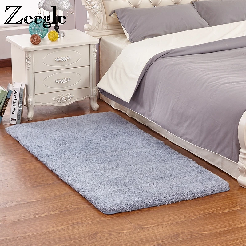 

Zeegle Shaggy Living Room Carpet Home Floor Rug Washable Mats Bedroom Bedside Rugs Non-slip Sofa Table Area Rug Kids Room Mats