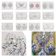 Новинка, наклейка в богемном стиле с кристаллами, тату, ювелирные украшения для лица, шеи, груди, драгоценные камни, украшения для свадебной вечеринки, тела, груди