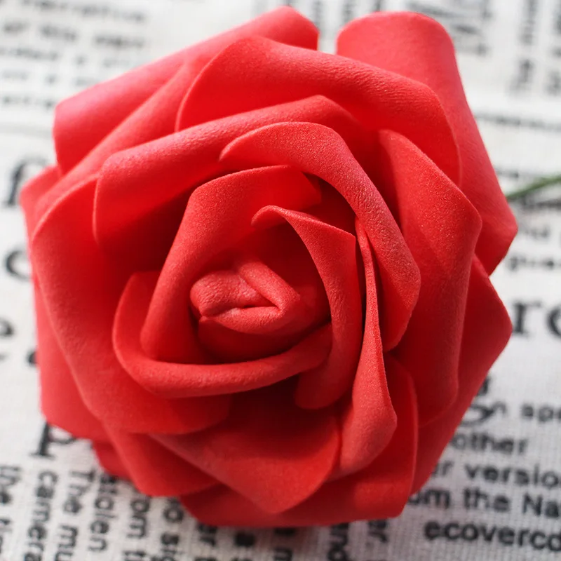 Foam Rose Artificial Flower Head for Wedding Decoration Large Foam Flowers with Stem White Pink PE Rose Artificial Flower (2)