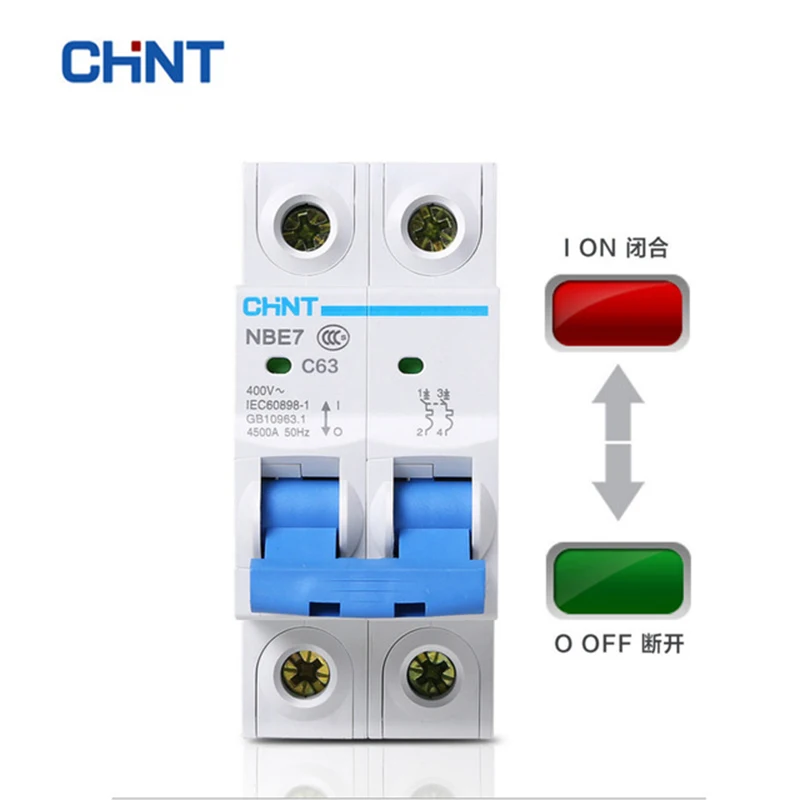 Electrical Small Circuit Breaker Home NBE7 2P 63A Air Switch C63 Circuit Breakerin Switches