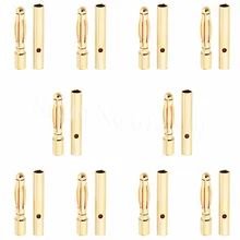 10Pairs 2 0mm Gold Bullet Banana Plugs Connector RC Battery ESC For RC Airplane Car Boat