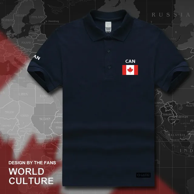 Canada Canadians polo shirts men short sleeve white brands printed for