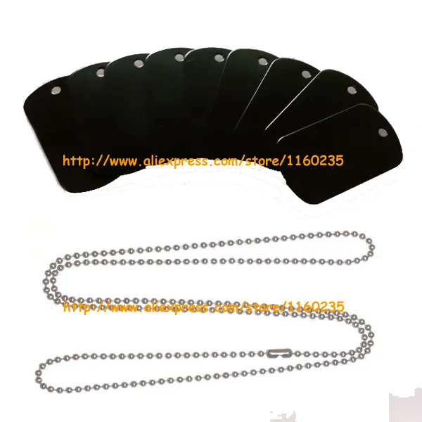 10 шт. черная собака бирки кулон в виде армейского жетона ожерелье, Мужское ожерелье, собака бирки Горячая распродажа