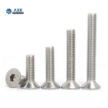 

Head Screw Hex Socket Stainless Steel 100pcs/lot M4 Din7991 Machine Stainlness Flat High Quality Service Electrical