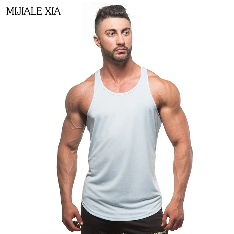 Brand Singlets Mens Tank Tops Bodybuilding Equipment Fitness Stringer ...