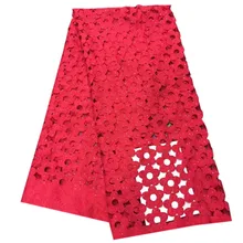 Последняя лазерная резка нигерийское кружево вышитая ткань жаккардовая кружевная ткань для платья гипюр швейцарское сухое кружево Materi SH011