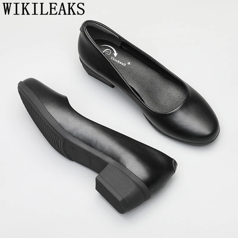 Low Heel Shoes Women Office Shoes Black 