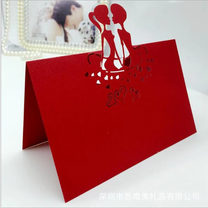 50pcs Kiss Laser Cut Table Name Place Cards Favor Table Name Message Setting Card Baby Shower Wedding Birthday Party Supplies (4)