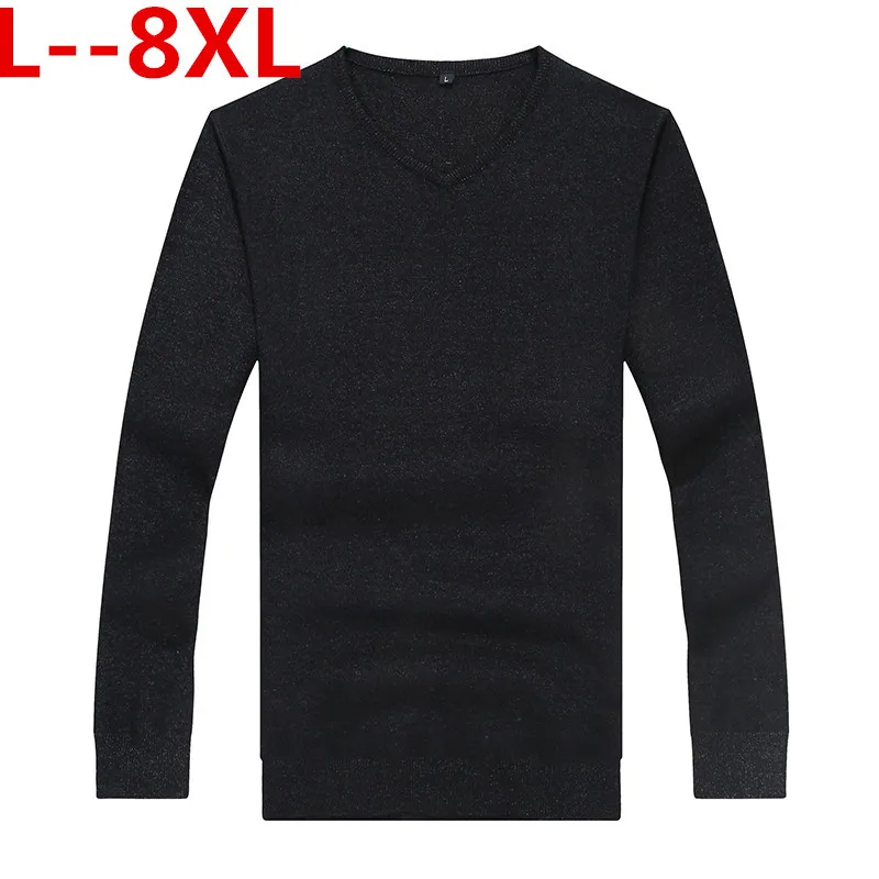 Плюс 8XL 6XL 5XL хлопковые свитера мужские лучшие стильные с круглым вырезом