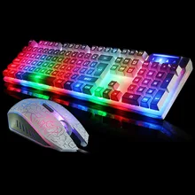 Original 7 Switchable Backlight Color Gaming Keyboard Gamer Teclado Gaming USB Wired Multimedia Keyboard LED Backlit for Gamers
