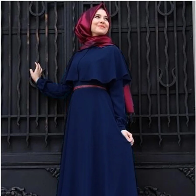Мусульманское платье абайя Женская мода исламский арабский длинный хиджаб платье черное простая одежда традиционная абайя мусульманская 7 цветов