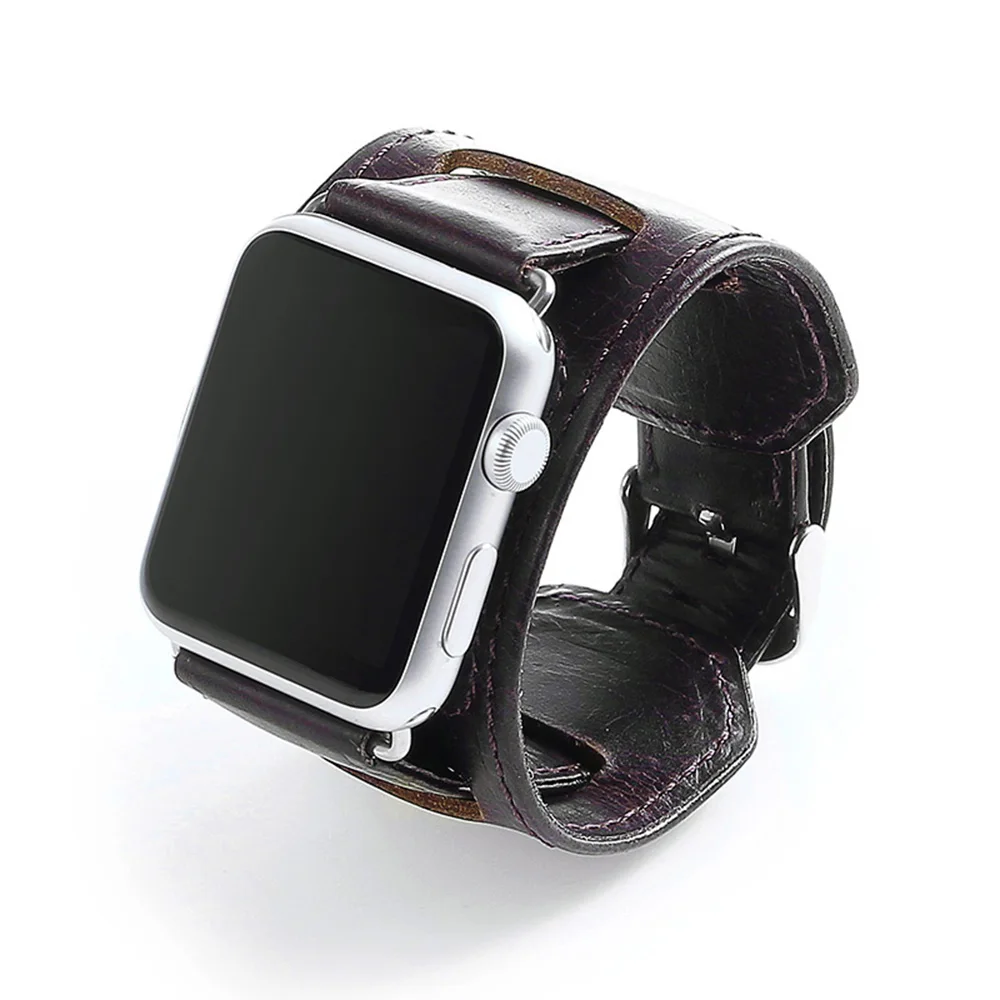 

Bracelet strap 42mm 38mm for Apple Watch 4 3 2 1 with crazy horse iwatch4/3 strap 44mm 40mm handwork comfort leather strap
