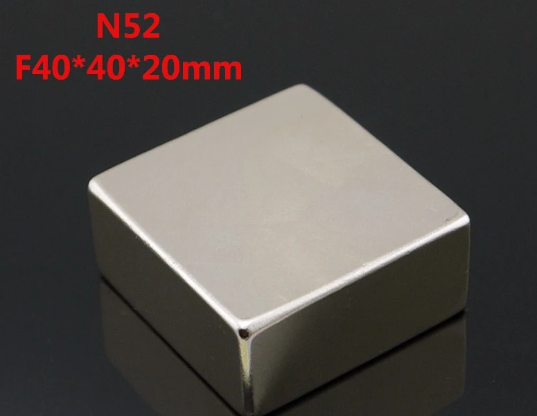 1 шт. Блок 40x40x20 мм сверхмощный редкоземельный блок NdFeB магнит N52 магниты