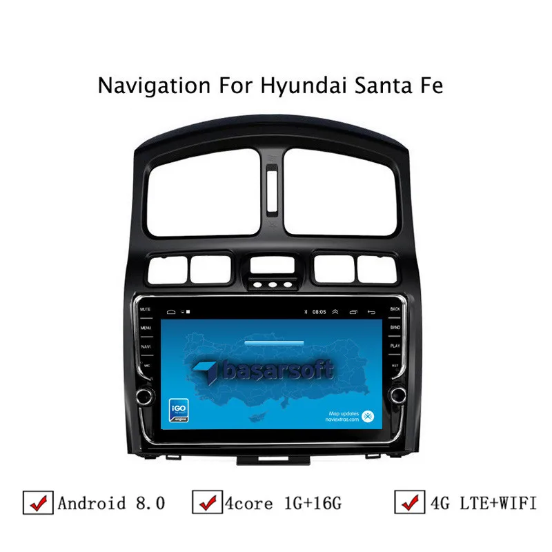 

9" Android 6.0/8.0/8.1 Car DVD GPS Navigation For Hyundai Santa Fe 2006 2007 2008 2009 2010 2011-2015 Car RadioWith WIFI/4G LTE