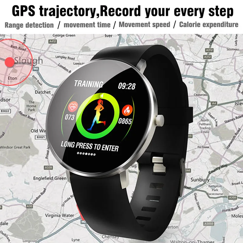 Gps Смарт-часы фитнес-трекер часы давление пульсометр шагомер, смарт-браслет Смарт-браслет