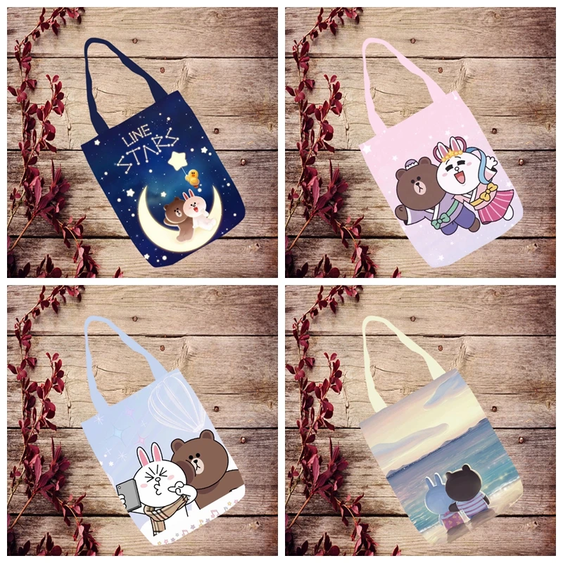 

IVYYE 1PCS Brown Cony Sally Fashion Anime Canvas Shoulder Bags Casual Shopping Bag Cartoon Tote Handbag Travel Lady Girl New