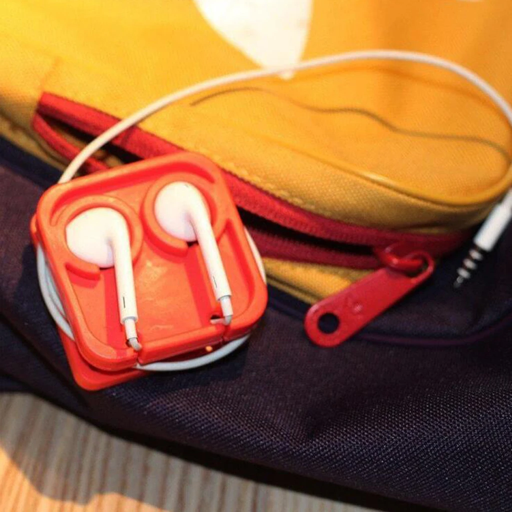 Fashion Portable Earbuds Storage Box Case Silicone Earphone Cable Organizer Earbuds Cable Winder