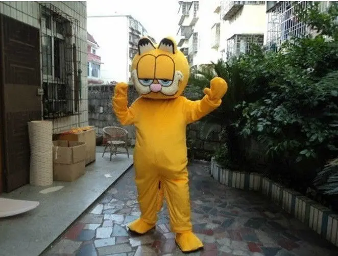 

2017 Hot Sale Yellow Cat Cartoon Outfit Carnival Mascot Costume Fancy Dress School Mascot College Costume