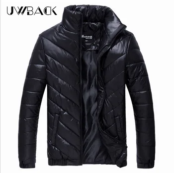

Uwback Winter Jackets Men 2017 Men's Winter Coat Cotton Padded Jacket Black Warm Parkas Hombre Stand Collar Casual Coat 5XL A040