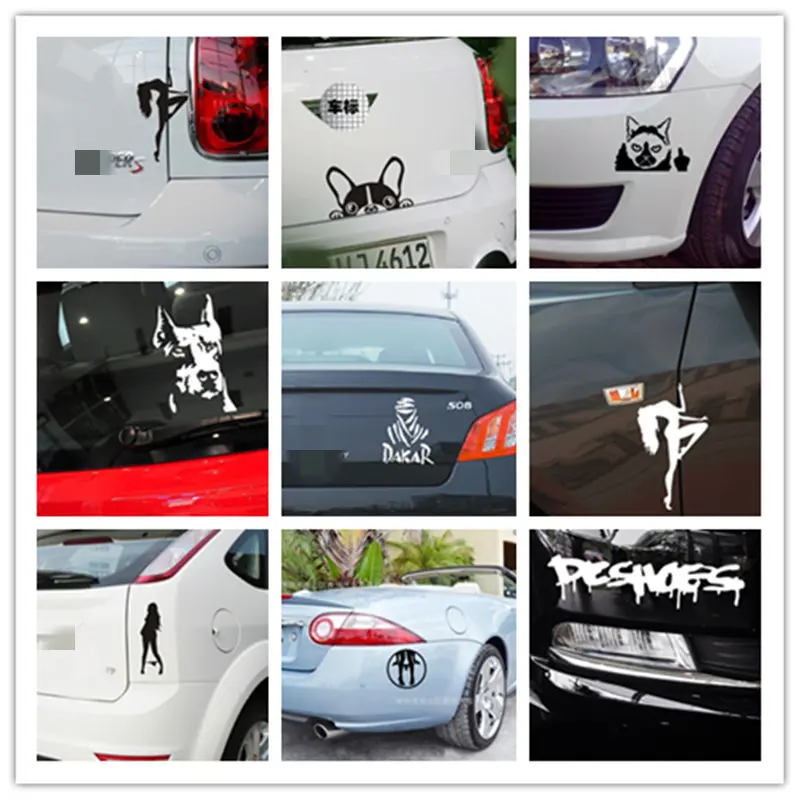 

Cool 1 Pcs Funny Car Sticker Cat Dog Sexy Girl Booty Call Reflective Vinyl Car Sticker Decal Wholesale2019 New Car Sticker