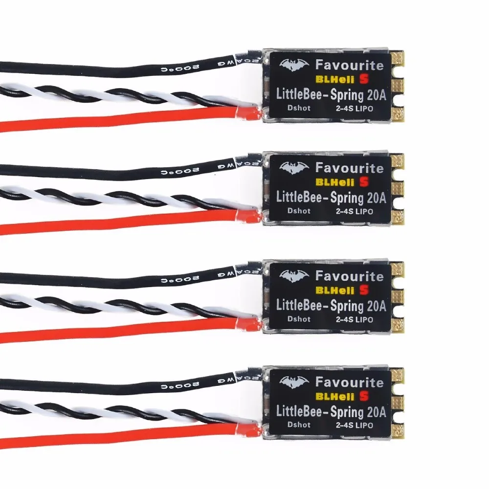

4pcs FVT LittleBee BLHeli_S ESC DSHOT SPRING 20A ESC BLHeli S Speed Controller 2-4S for FPV Raing Drone Quadcopter QAV-X 210