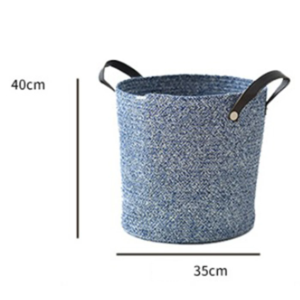 Foldable Handmade Cotton Woven Storage Basket Baby Nursery Laundry Hamper Storage Basket Organizer