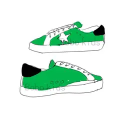BBK дети обувь кожа мода повседневная обувь серебро/зеленые блестки женская обувь флэш Золотые спортивные мужские звезды плоские туфли C *