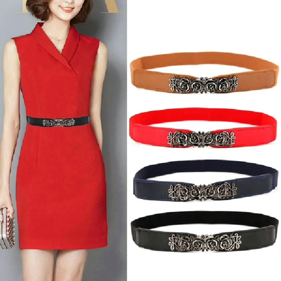 

Wild small waistband rose belt brand design thin retro matching elastic elastic thin belt dress student ladies belt