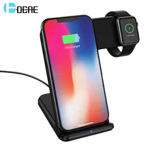 DCAE 10 Вт Qi Беспроводное зарядное устройство для iPhone 11 Pro X 8 XR XS Max Быстрая зарядка подставка для Apple Watch 5 4 3 2 Док-станция для samsung S10 S9
