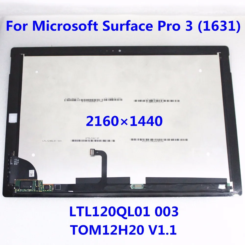 Assembly For Microsoft Surface Pro 3 1631 Touch Screen LCD Display Replacement Tom12h20 V1 1