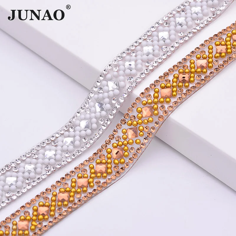 JUNAO 5 ярдов * 15 мм прозрачный коричневый цвет стразы отделка цепочкой Хрустальная