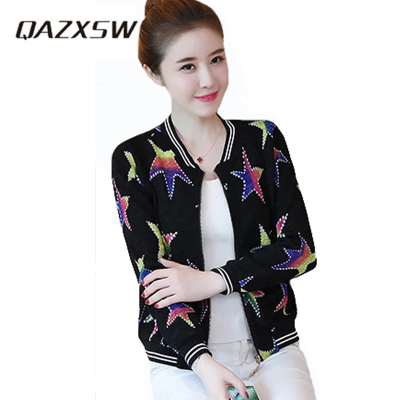 Download QAZXSW 2018 Floral Print Long Sleeve Bomber Jacket Women ...