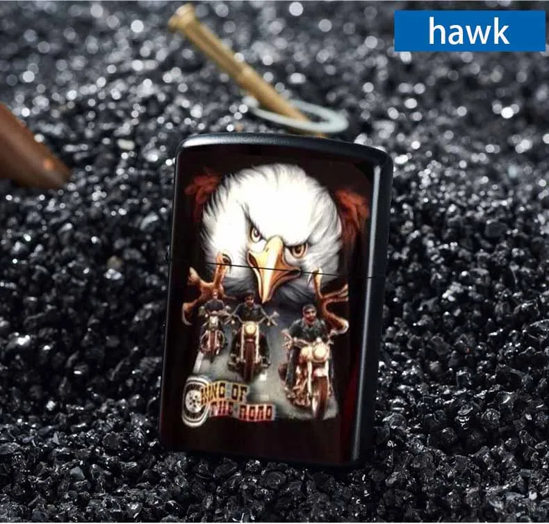 Классическая USB Зажигалка Tungsetn Turbo ветрозащитная Зажигалка для сигарет электронная нагревательная проволока может лазерный логотип для курения - Цвет: hawk