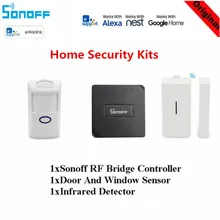 Sonoff RF Bridge 433MHZ Wifi Wireless Signal Converter PIR 2 Sensor/ DW1 Door & Window Alarm Sensor for Smart Home Security Kits