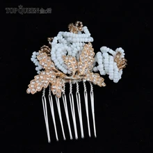 TOPQUEEN HP169 Золотая свадебная расческа металлическая расческа для волос Свадебные аксессуары для волос Свадебные зажимы для волос свадебное украшение для волос