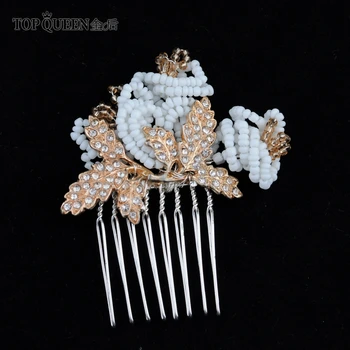 

TOPQUEEN HP169 Golden bridal wedding comb metal hair wedding comb wedding hair accessories bridal hair clip wedding hairpiece