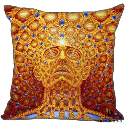 Best Custom Alex_Grey-Artists(1) Наволочка на подушку, спальня домашний квадратный наволочка на молнии(одна сторона)#190404-01-52 - Цвет: Pillowcase