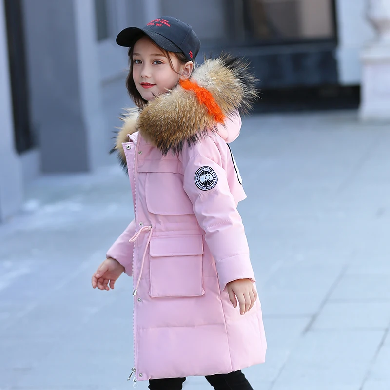 

HSSCZL Girls duck down jacket 2019 new winter thicken girl kids fashion jacket coat children's clothing outerwear overcoat 6-14Y