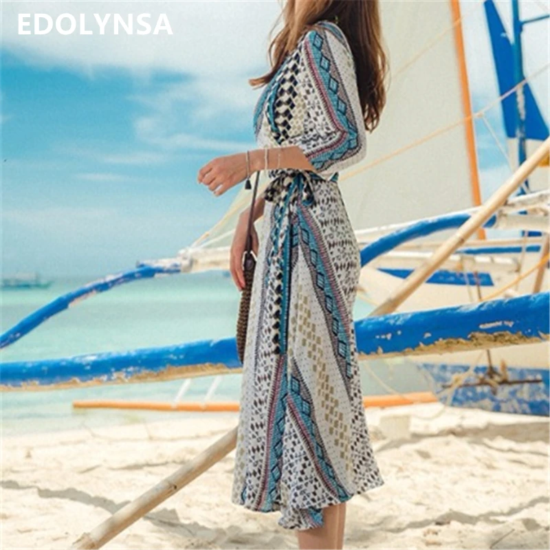 

Beach Swimsuit Cover Up Chiffon Print Women Beach Dress Cover ups Ladies Saida de Praia Tunics Beachwear Robe de Plage #Q273